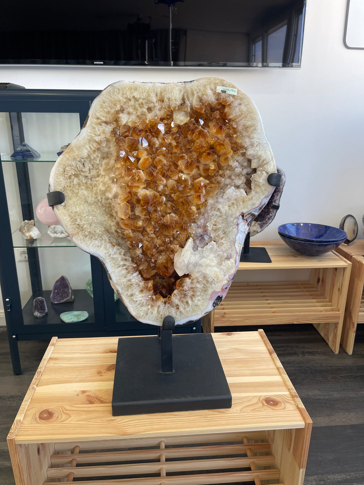Citrin Druse auf Metallständer – 36,9 kg